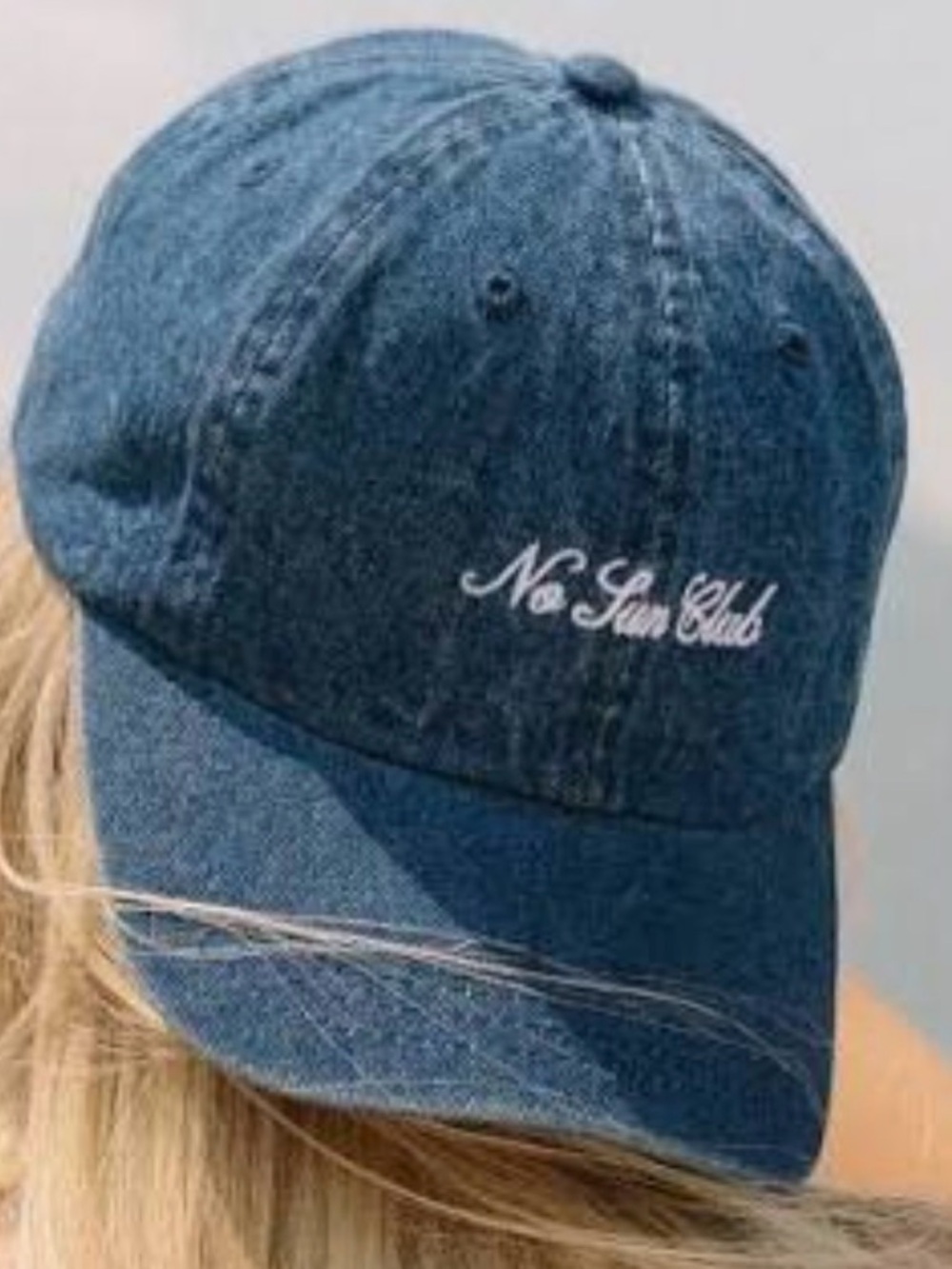 No Sun Club Denim Hat Barefaced Summer Accessories  Beach ONE SIZE FITS MOST OS